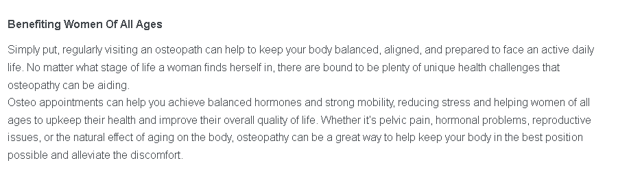 Benefiting Women's health